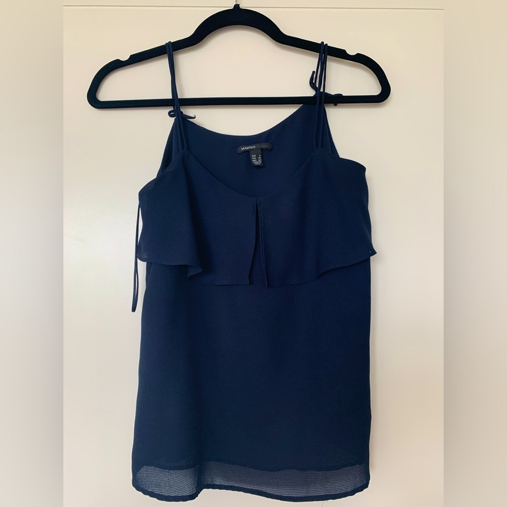 Mango Sophisticated Navy Blouse